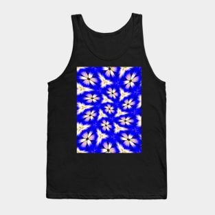 Cute Blue Floral Pattern Tank Top